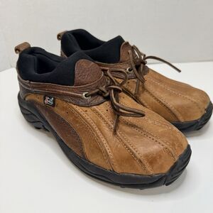 Justin Chukka Slip-On Shoes Womens 8M Brown Leather Casual Ankle Boots